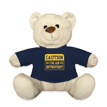 Caution I Am An Introvert Shy - Teddy Bear - french navy - Front