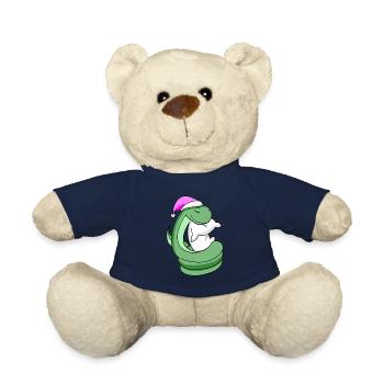 Snake with pillow and sleeping cap - Teddy Bear - french navy - Front