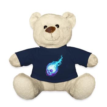 Spirit Skull With Blue Flames For Halloween - Teddy - French Navy - Vorne