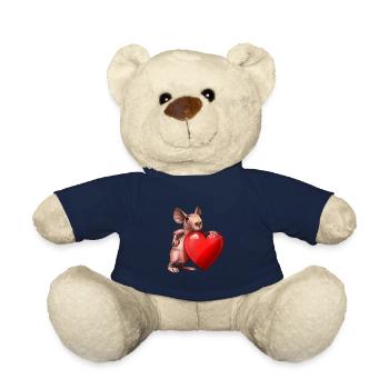 Cochon d’Inde maigre Amour avec cœur - Nounours - bleu marine - Devant