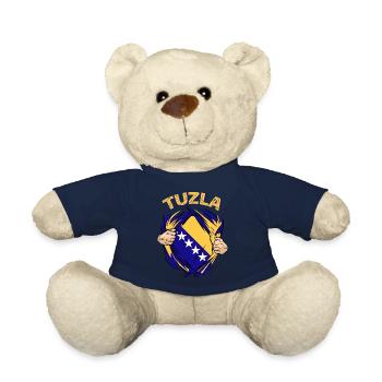 Proud Bosnian Bosniaks Tuzla Bosnia - Teddy Bear - french navy - Front