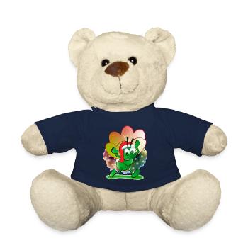 Grüne Ameise mit dem Hut des Weihnachtsmanns, der eine Blume trägt - Teddy - French Navy - Vorne