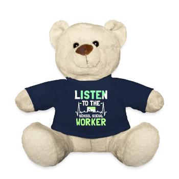 Ecouter le métier de travailleur social scolaire - Nounours - bleu marine - Devant