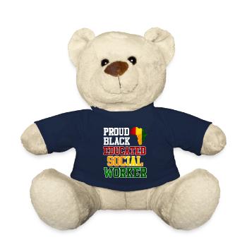 Africa Education I am a proud social worker - Teddy Bear - french navy - Front