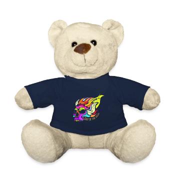 Colorful Flaming Skull For Day Of The Dead - Teddy - French Navy - Vorne