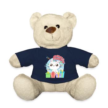 Merry Catmas Cats Children - Teddy Bear - french navy - Front