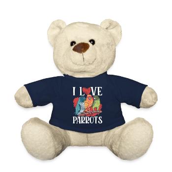 J’aime les perroquets animal de compagnie perroquet mignon - Nounours - bleu marine - Devant