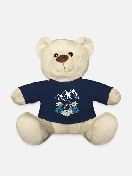 Tiroler Alpen Enzian Edelweiß Bergsteiger klettern - Teddy - French Navy