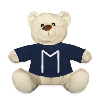Futhark Runic Alphabet Ehwaz - Teddy Bear - french navy - Front