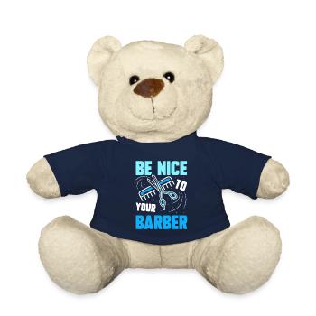 Soyez gentil avec votre barbier barbier profession de barbier - Nounours - bleu marine - Devant