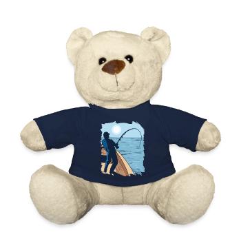 Fischer Fischen Fisch Mond Nacht Fischer Fischen F - Teddy - French Navy - Vorne