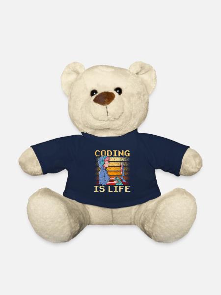 Coding is Life Coder Code Programmer - Teddy Bear - french navy