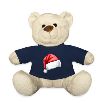 Chapeau de Père Noël - Nounours - bleu marine - Devant