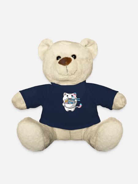Transgender Pride Kawaii Cat Ramen Noodles Trans - Nounours - bleu marine