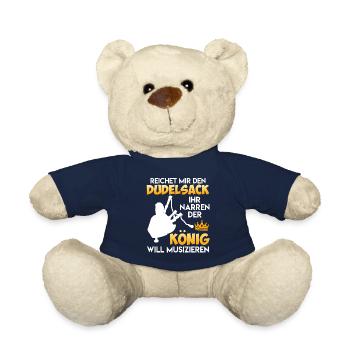 Le roi veut faire de la musique me tend la cornemuse - Nounours - bleu marine - Devant