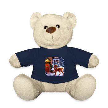 Weihnachtsmotiv Hund - Teddy - French Navy - Vorne