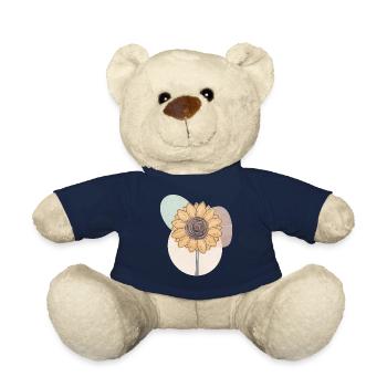 Bohemian Aesthetic Sunflower Retro Pastel - Teddy Bear - french navy - Front