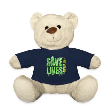 Save Lives - Be Vegan - Teddy - French Navy - Vorne