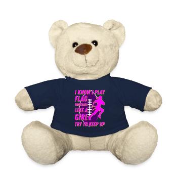 Je sais que je joue au flag football comme une fille Mädchen - Nounours - bleu marine - Devant