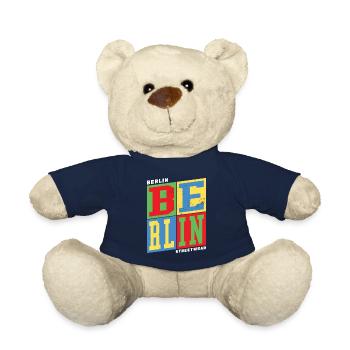 Berlin Germany City Colorful Skyline Home - Teddy Bear - french navy - Front