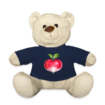 Radish In Heart Shape - Vegetarian - Go Vegan - Teddy - French Navy - Vorne