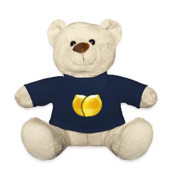 Two Lemons Forming A Heart. Love Veggies - Go - Teddy Bear - french navy - Front