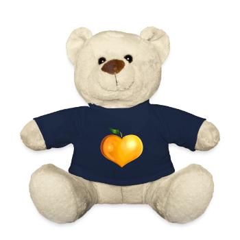 Orange In Heart Shape - Vegetarian - Go Vegan - Teddy - French Navy - Vorne