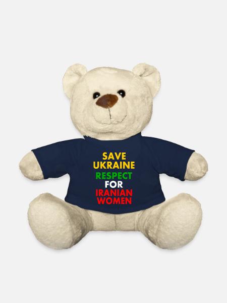 Save ukraine respect for iranian women - Orsetto - blu navy