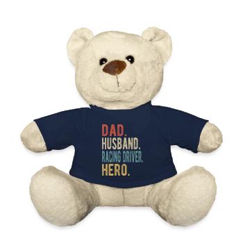 Racing driver dad husband hero - Teddy Bear - french navy - Front