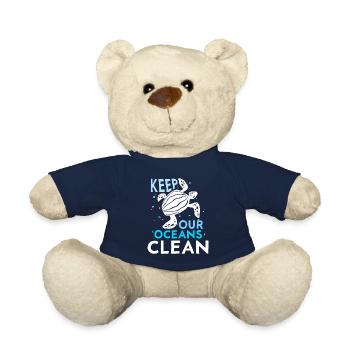 Keep Our Oceans Clean Ocean Protection Lake - Teddy Bear - french navy - Front