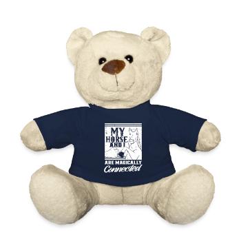 My horse and I are magically connected riding - Teddy Bear - french navy - Front