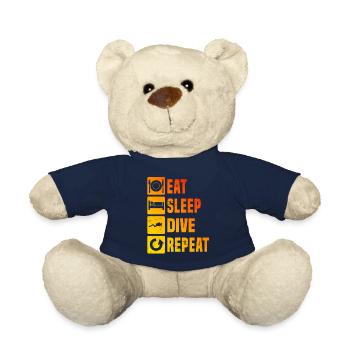 Free Dive Diving Diver Diving Men Women - Teddy Bear - french navy - Front