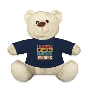 Survécu Ma femme a une maîtrise - Nounours - bleu marine - Devant