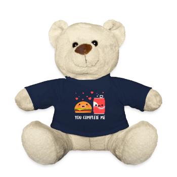 Couple Burger with Soda Love Valentine's Day - Teddy Bear - french navy - Front