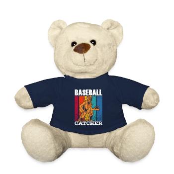 Baseball Catcher Baseball Catcher Player Hobby - Teddy Bear - french navy - Front