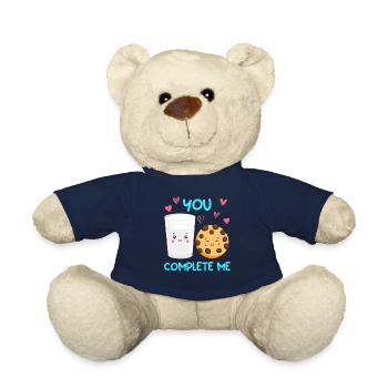 Kaffee Liebe Kekse Liebespaar Valentinstag - Teddy - French Navy - Vorne