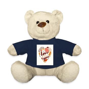 i love you - Nounours - bleu marine - Devant