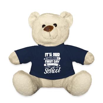 Es Ist Unser Erster Schultag Schule Schulstart - Teddy - French Navy - Vorne