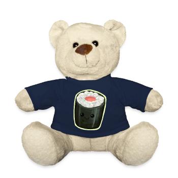 Maki Sushi Roll with kawaii face Illustration - Teddy - French Navy - Vorne