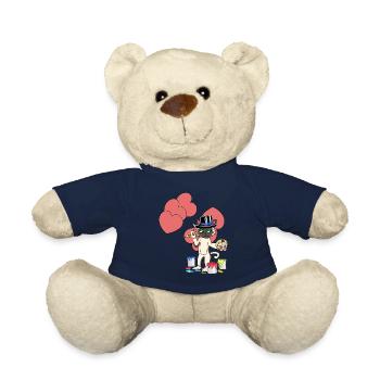 Chat Salutations d’anniversaire Cadeau d’anniversaire Amour - Nounours - bleu marine - Devant