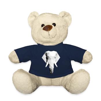 Polygon Design Elephant animal head black white - Nounours - bleu marine - Devant