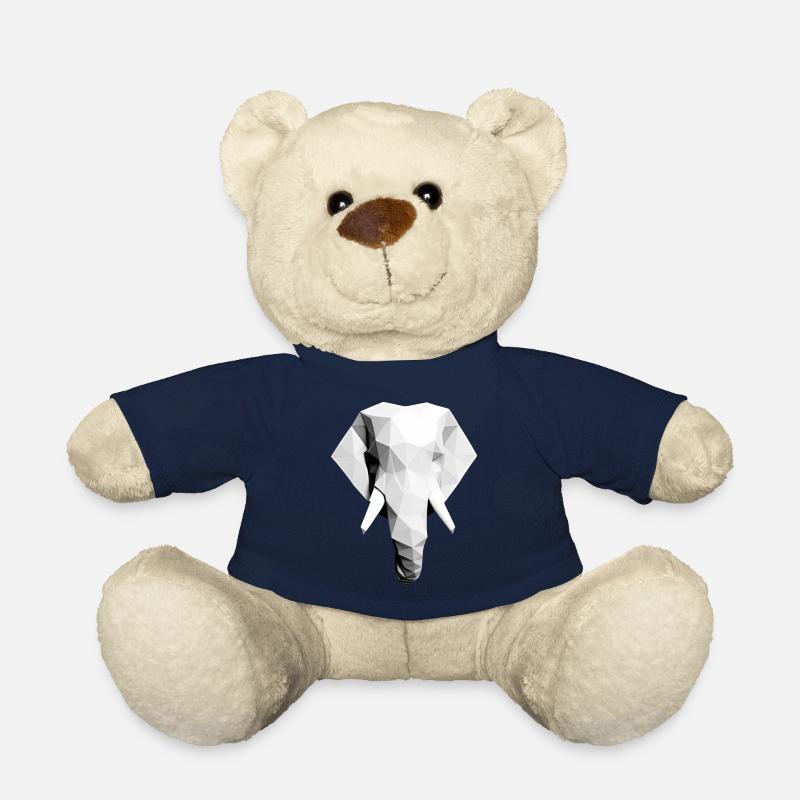 Polygon Design Elefant Tierkopf schwarz weiß - Teddy - French Navy