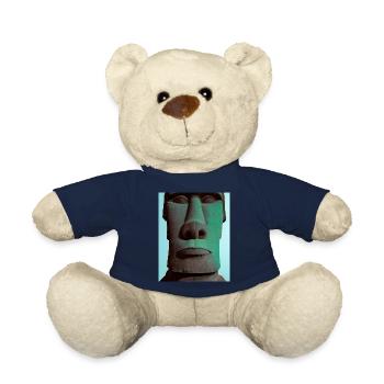 Moai Gesicht Portrait Neon-Stil - Teddy - French Navy - Vorne