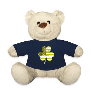 USA Clover Lucky Charm United States - Teddy Bear - french navy - Front