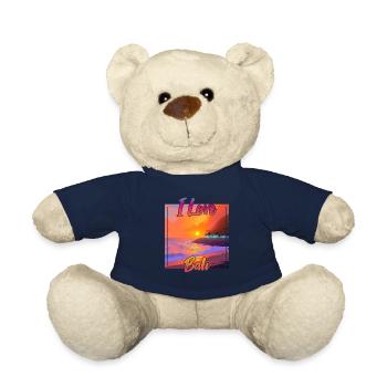 Bali sunset with declaration of love - Teddy Bear - french navy - Front