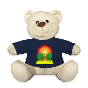 Romantique Island Palm Palms Sunshine Caribbean Heart - Nounours - bleu marine - Devant