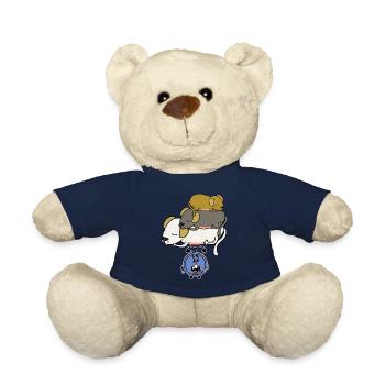 Alarm clock dogs lazy sleep listlessly fatigue - Teddy Bear - french navy - Front