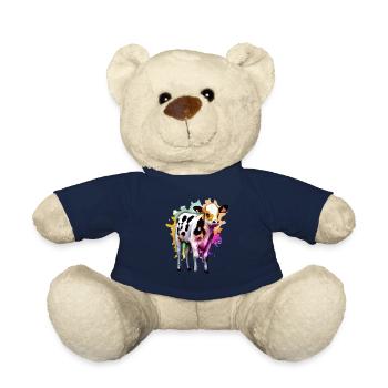 Niedliches Kalb mit Farbspritzern - Teddy - French Navy - Vorne