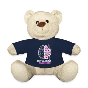 Mental Health geistige Gesundheit Awareness - Teddy Bear - french navy - Front