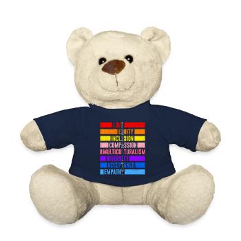 Inklusion Gleichheit Freundlichkeit Akzeptanz - Teddy - French Navy - Vorne